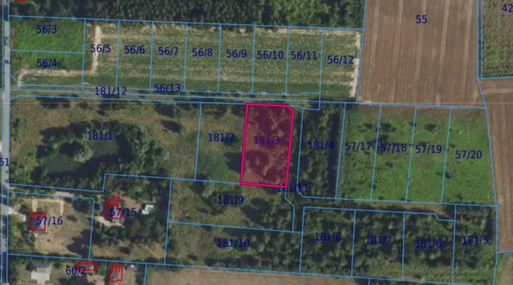 Działka| Cholewy dz 181/3 | 0,2140 ha