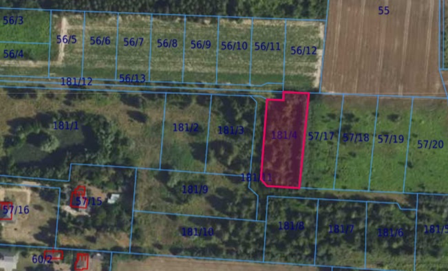 Działka| Cholewy dz 181/4 | 0,2176 ha