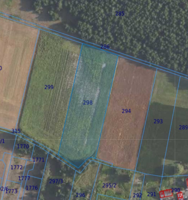 Działka| Grędzina dz 298 | 0,94 ha