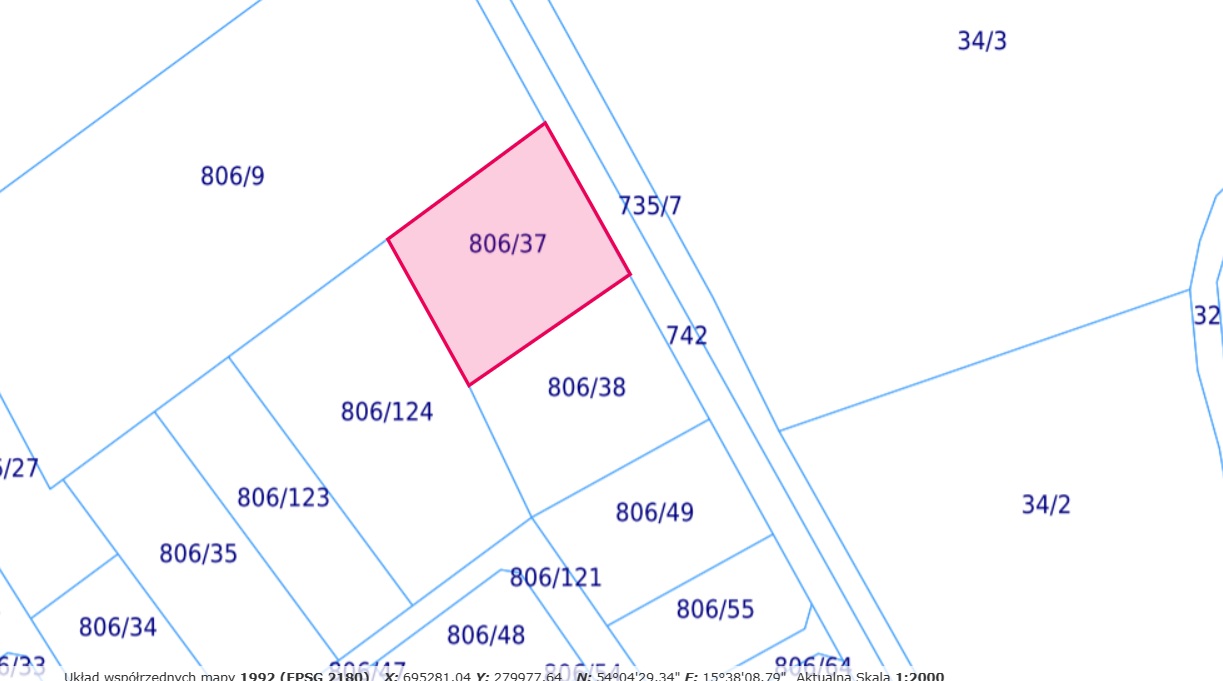 Działka | Gościno dz. 806/37 | 0,5925 ha